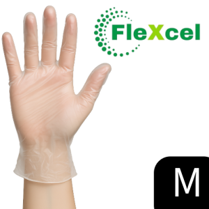 Flexcel Clear Vinyl Gloves Medium