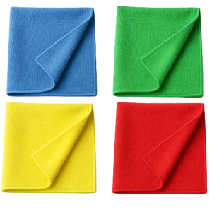 Microfibre Cleaning Cloths – Blue, Green, Yellow & Red (Unitary)